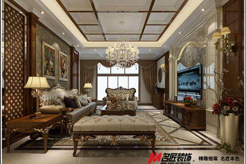 德陽(yáng)市玫瑰園美式風(fēng)格別墅裝修案例